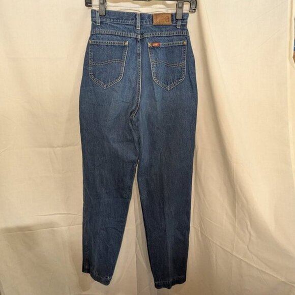 Lee Riders Vintage Super High Waisted Rise Pleated Front Tapered Leg Mom Jeans - Picture 2 of 5